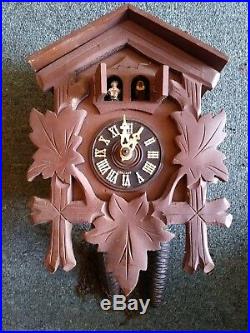 German Cuckoo Clock Mfg Co. For parts/repair West Germany Wood Vintage Musical