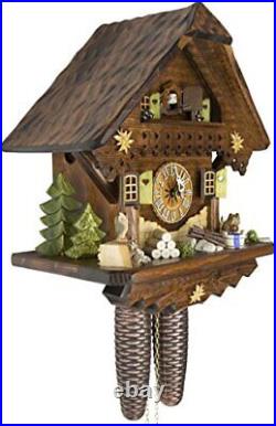 German Cuckoo Clock Summer Meadow Chalet with 8-Day-Movement 13 1/3