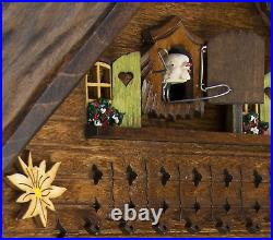 German Cuckoo Clock Summer Meadow Chalet with 8-Day-Movement 13 1/3 Inches H