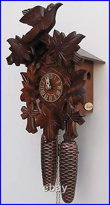 - German Hand Carved Cuckoo Clock with Eight-Day Movement