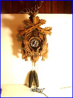 German Regula Schmeckenbecher 8 day Hunter Black Forest cuckoo clock