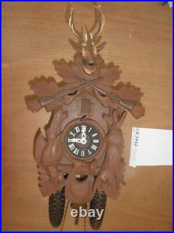 German made Schmeckenbecher. Linden Wood Hunter 8 Day Cuckoo Clock CK3262