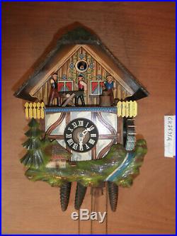 German made Vintage Musical Woodchopper 1 Day Cuckoo Clock CK2535A