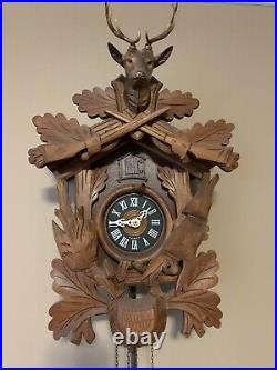 Germany Carved Black Forest Wood Classic Cuckoo Clock 1972