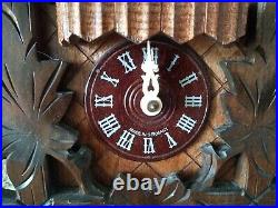 Germany Cuckoo Clock Romance Der Frohliche Wanderer Edelweiss Swiss Made #2708