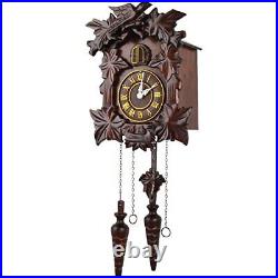 Handcrafted Wood Cuckoo Clock Color Dark Cherry Style Classic Analog Display