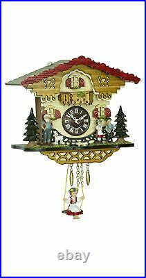 Hanging Wall Clock with Music & Cuckoo Sounds and Girl on Swing Pendulum