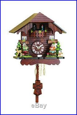 Hanging Wall Clock with Turning Dancers Gnomes & Pendulum Trenkle Uhren Germany