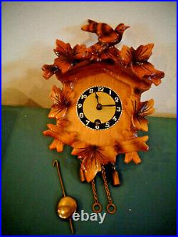 Hekas Kuckuck German Mini Wooden Cuckoo Clock Black Forest Wood Birdhouse Design