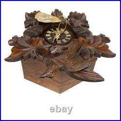 Hones Carved Cuckoo Clock 8 Day 16 Black Forest Made in Germany 5 Leaf 3 Birds
