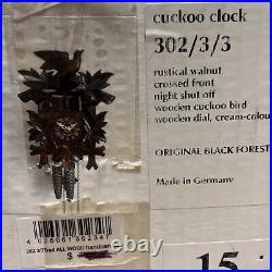 Hubert Herr Original Black Forest Cuckoo Clock New Open Box Rustic Walnut