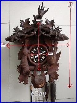 Huge vintage cuckoo clock Black Forest wall clock made in Germany