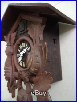 Huge vintage cuckoo clock Black Forest wall clock made in Germany