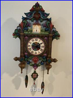Jim Shore Retired Heartwood Creek Masterpiece Rare Rooster Cuckoo Clock 2008