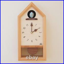 KICORI blue bird cuckoo clock k306 wall clock made of natural wood made in Japan