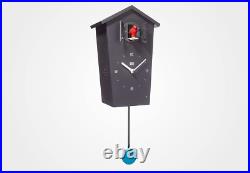 KOOKOO Birdhouse Black, Modern Design Cuckoo Clock with 12 Natural Bird Voices o