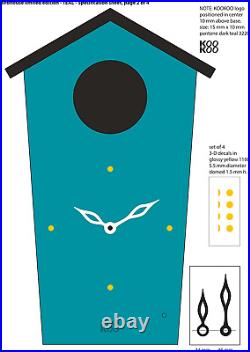 KOOKOO Birdhouse Petrol, Modern Design Cuckoo Clock with 12 Natural Bird Voices