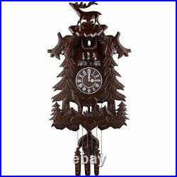 Kendal Vivid Large Deer Handcrafted Wood Cuckoo Clock with 4 Dancers Dancing wit