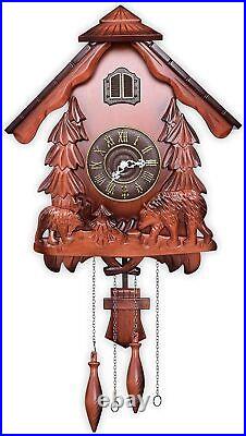 Kendal Wood Cuckoo Clock Pendulum Quartz Wall Clock with Forest and Animal Decor