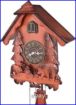 Kendal Wood Cuckoo Clock Pendulum Quartz Wall Clock with Forest and Animal Decor