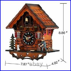 Kintrot Cuckoo Clock Traditional Black Forest Clock Antique Wooden Pendulum Quar