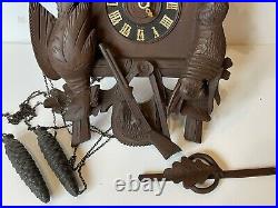 LARGE Antique German HUNTER Black Forest Carved Cuckoo Clock Repair Project