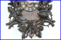 LARGE FUSEE 8 DAY ANTIQUE BLACK FOREST CUCKOO CLOCK to restore RARE MOVEMENT