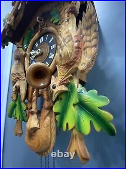 Large 24 1 Day Germany Hunter Cuckoo Clock With Stag, Pheasant & Hare Works