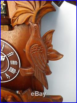 Large Carved Wood Cuckoo Wall Clock With Music & Dancing Angels. New. Wooden