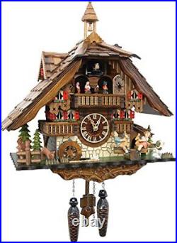 Large German Cuckoo Clock The Seesaw Mill Chalet with Quartz Movement with