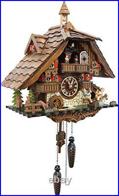 Large German Cuckoo Clock The Seesaw Mill Chalet with Quartz Movement with
