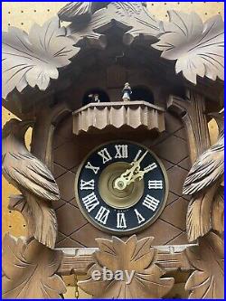 Large German Hekas 8-Day Black Forest Carved Style Cuckoo Clock UNTESTED 13x20