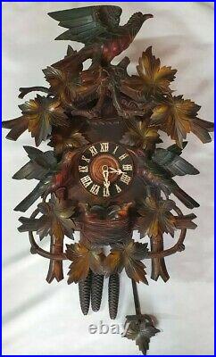 Large Musical Black Forest Cuckoo Clock For Restore Johan Huggler