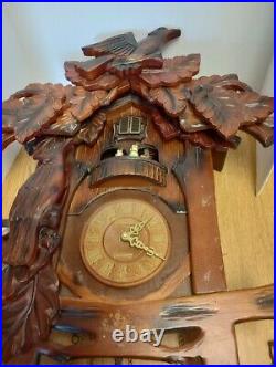 Large Vintage German Style Carved Wood Cuckoo Clock Repair Or Restoration (C)