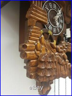 Large Wooden Cuckoo Clock Traditional German Style 19 X 14