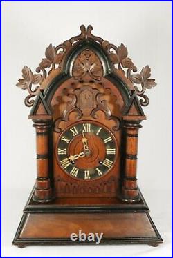 Large Working Antique 8 Day Cuckoo Mantel Clock Made By Junghans