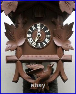 Large Working German Black Forest 8 Day Hubert Herr Rare 2 Bird Cuckoo Clock