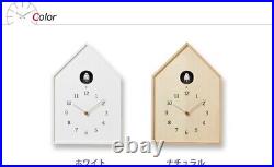 Lemnos Cuckoo Clock Analog Bird House Natural White Color NY16-12 NT Plywood JP