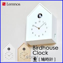 Lemnos Cuckoo Clock Analog Bird House Natural White Color NY16-12 NT Plywood JP