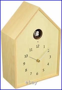 Lemnos Cuckoo Clock Analog Birdhouse Natural Color Wood NY16-12