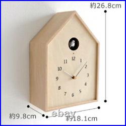 Lemnos Cuckoo Clock Analog Birdhouse Natural Color Wood NY16-12 NT