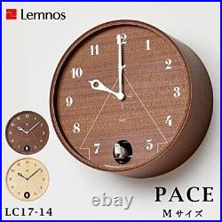 Lemnos Hanging Clock Pace Analog Cuckoo Wood Size diameter 25.4 x depth 10.5 cm