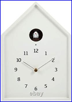 Lemnos Wall Clock Birdhouse Clock White Natural Plywood NY16-12 NEW from Japan