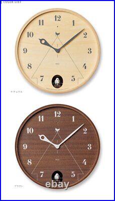 Lemnos Wall Clock PACE Analog Cuckoo Wooden Frame Natural Wood Brown LC17-14 BW