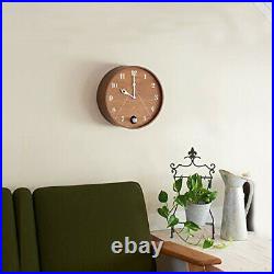 Lemnos Wall Clock Pace Analog Wooden Frame Brown Color Wood LC17-14 BW