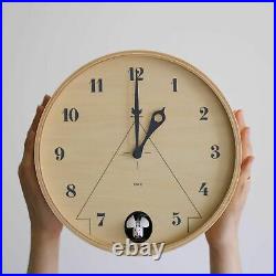 Lemnos Wall Clock Pace Analog Wooden Frame Natural Color Wood LC17-14 NT