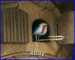 Lightly Used German Black Forest Animated Nest Birds Eggs Musical Cuckoo Clock