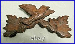 Lot of 5 Wood Carved Cuckoo Clock Birds Crown Toppers