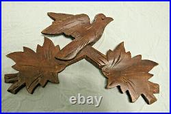 Lot of 5 Wood Carved Cuckoo Clock Birds Crown Toppers