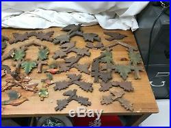 Lot of Cuckoo clock parts faces Toppers Wood Carvings Deer Birds lot